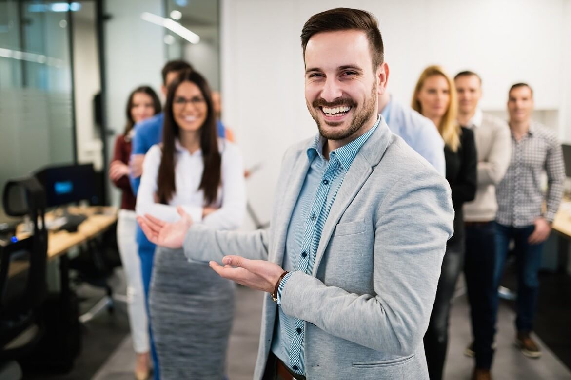 group of happy business people