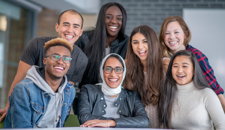 Smiling group of diverse people