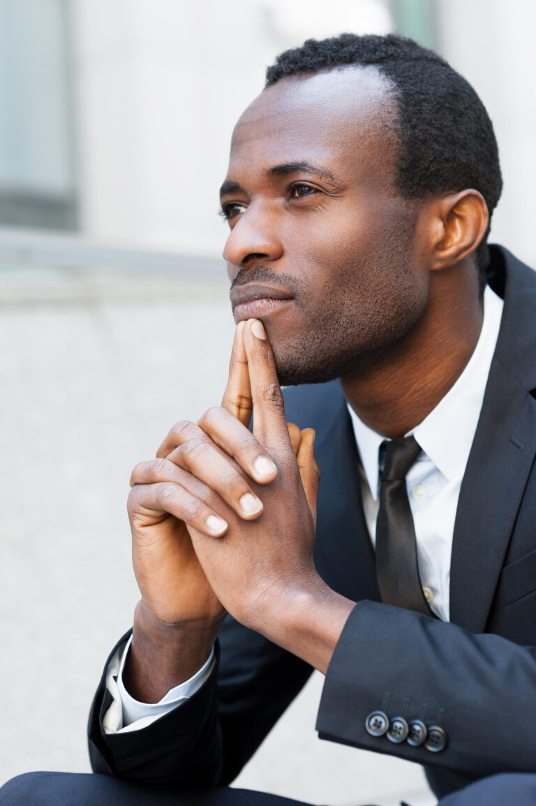 Man touching his face